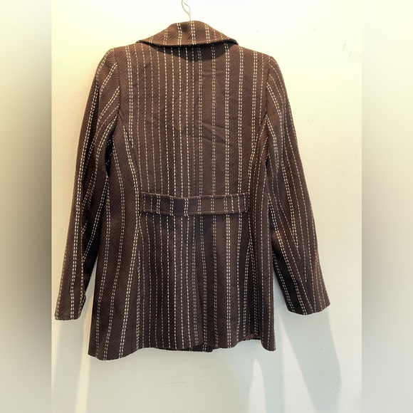 VINTAGE Stich Print Wool Coat from BYE - Picture 4 of 6